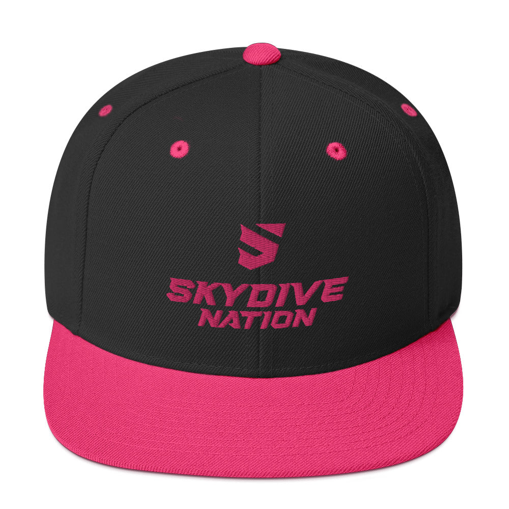 Snapback Hat Pink Embroidery