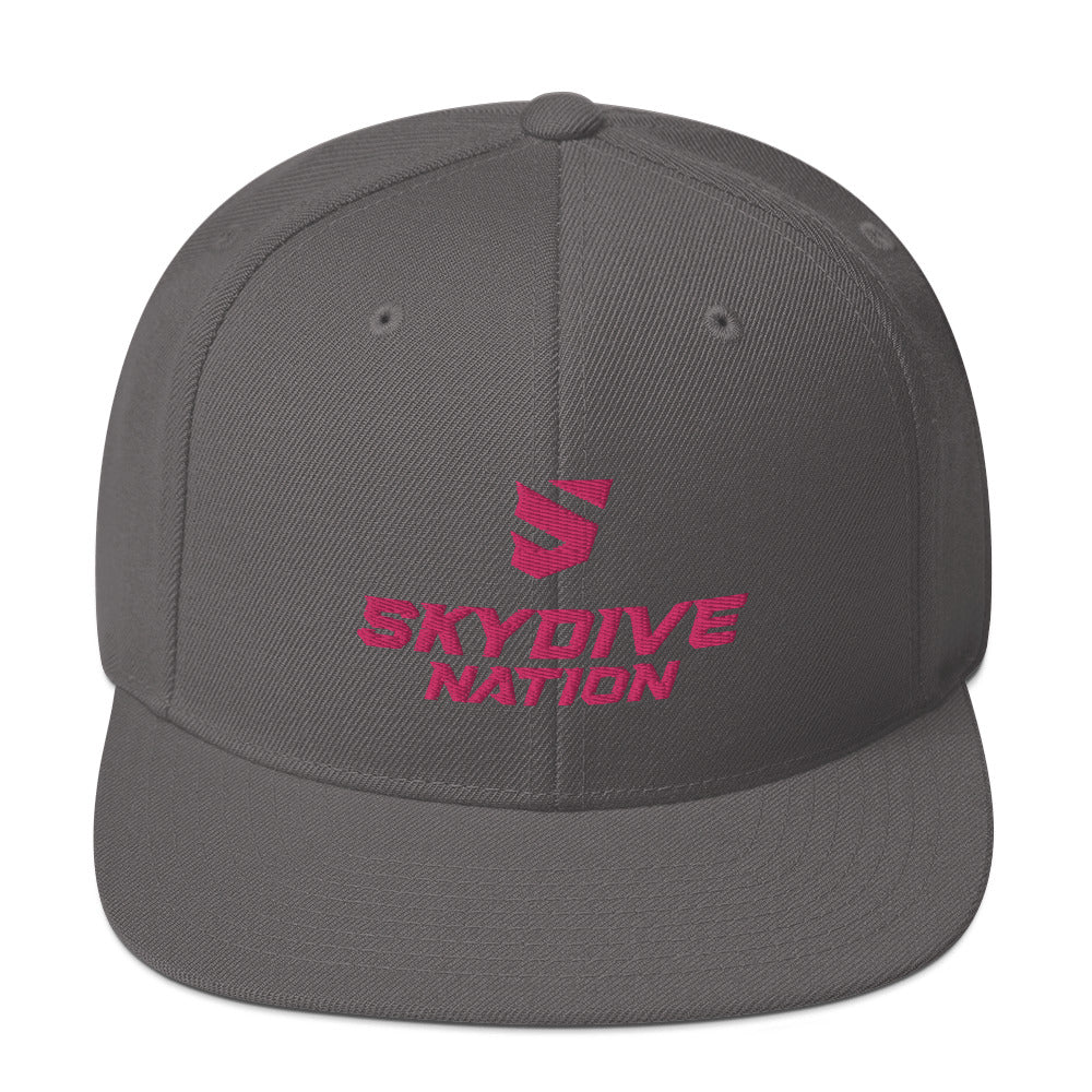 Snapback Hat Pink Embroidery